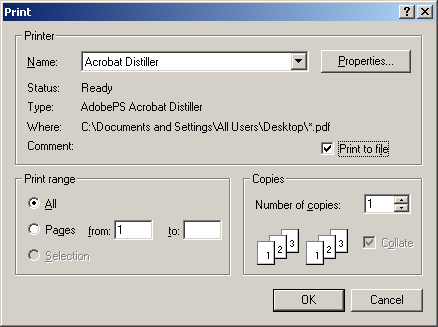 choose distiller printer